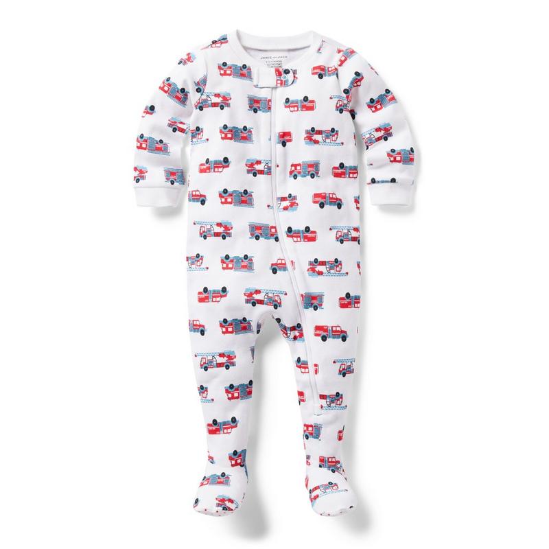 Baby Good Night Footed Pajama in Fire Trucks - Janie And Jack